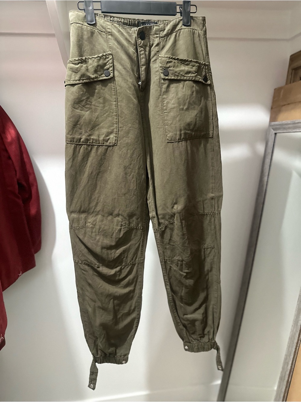 AllSaints Olive Green Cargo Jogger Pants - Women's